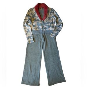 Lazy Oaf Blue and Pink Cardigan Sweater